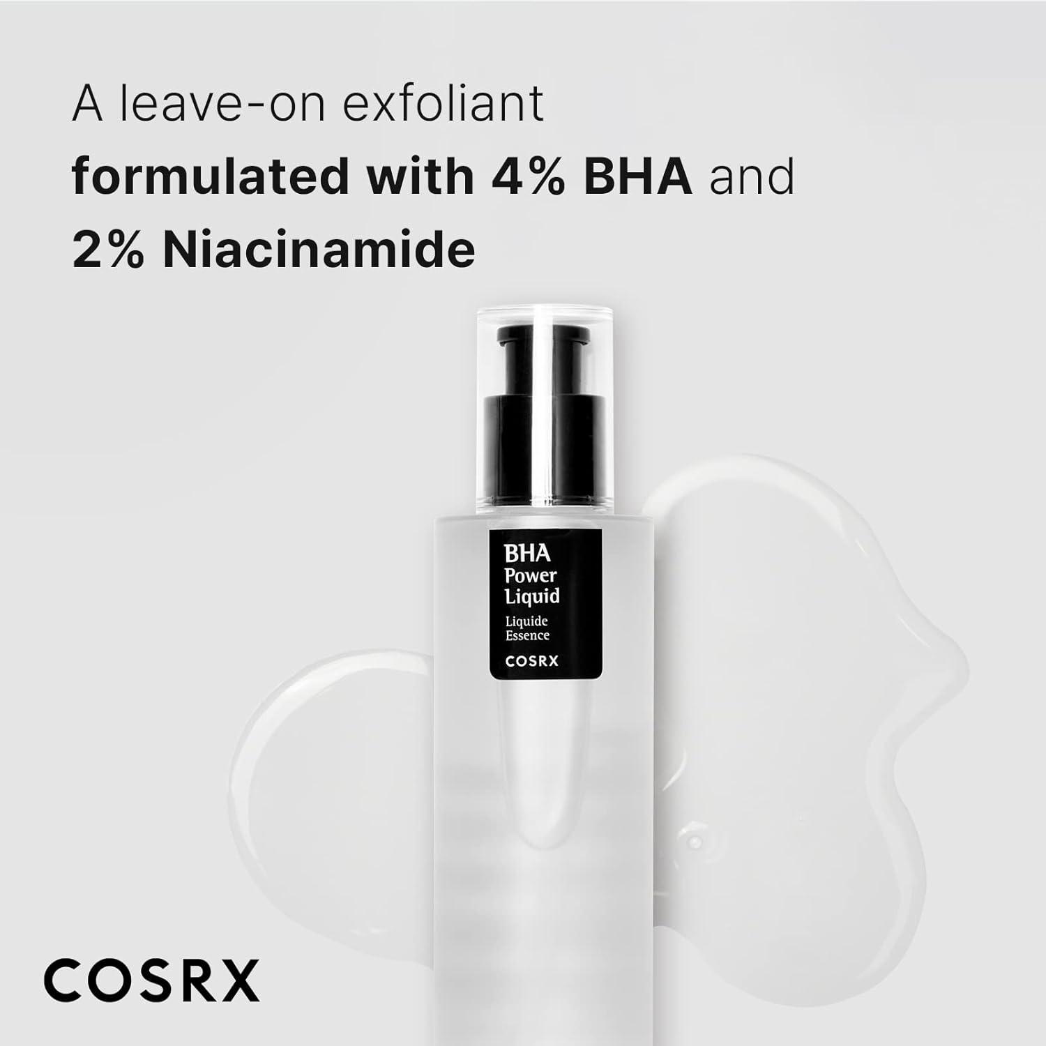 COSRX Niacinamide 2% + BHA 4% Blackhead Exfoliant Toner 3.38 fl.oz / 100ml, Korean Toner, Blackhead Remover, Pore Minimizer for Enlarged Pores, For All Skin Types, Korean Skincare